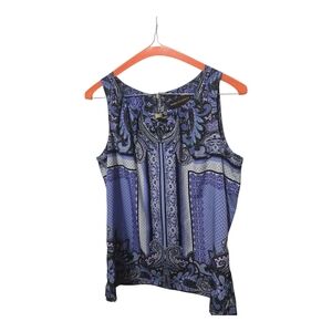 Women's Blue Paisley Sleeveless Top